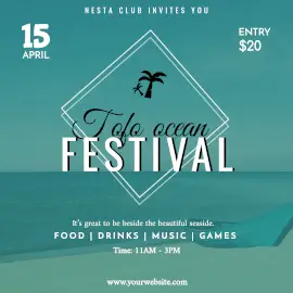 Online Editable Tofo Ocean Festival Invite Instagram Ad