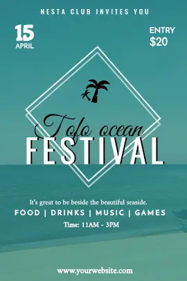Online Editable Tofo Ocean Festival Invite Tumblr Graphic