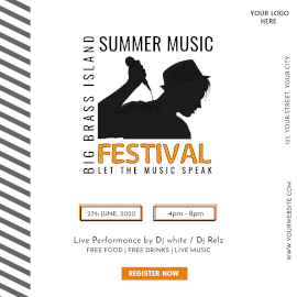 Online Editable Summer Music Festival Instagram Ad