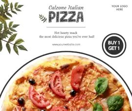 Online Editable Calzone Pizza Special Offer Facebook Post