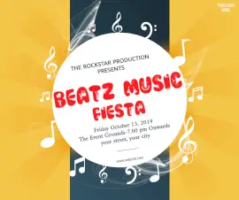Online Editable Beats Music Fiesta Facebook Post