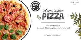Online Editable Calzone Pizza Special Offer Twitter Post