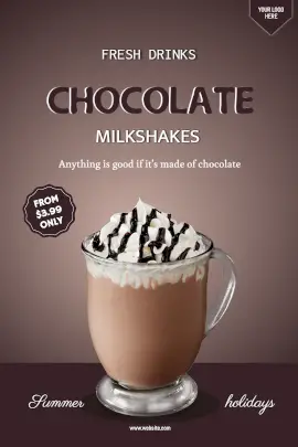 Online Editable Brown Chocolate Milkshakes Tumblr Graphics