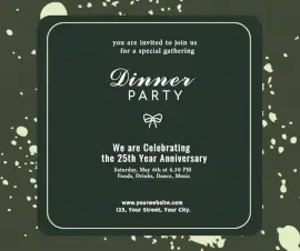 Online Editable Dinner Party Invitation Facebook Post