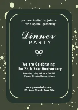 Online Editable Dinner Party Portrait Invitation