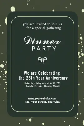 Online Editable Dinner Party Invitation Pinterest Graphic