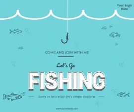 Online Editable Fishing Invite Facebook Post