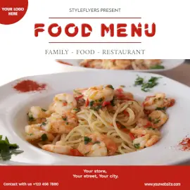 Online Editable Food Menu Cover Social Media Post