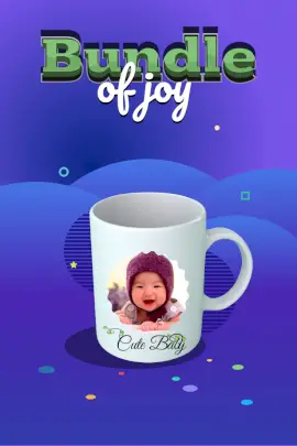 Online Editable Blue Bundle of Joy Photo Mockup