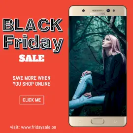 Online Editable Red Black Friday Sale Photo Mockup
