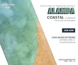 Online Editable Alamba Coastal Cleanup Promotion Facebook Post