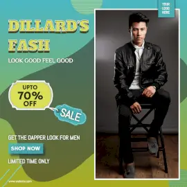 Online Editable Men Fashion Sale Social Media Post