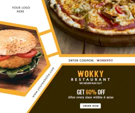 Online Editable Wokky Restaurant Offers Facebook Post