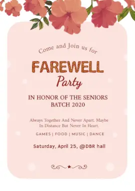 Online Editable Farewell Party Portrait Invitation
