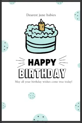 Online Editable White and Cyan Happy Birthday Wishes Tumblr Graphic
