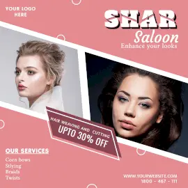 Online Editable Saloon Offers Instagram Ad