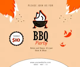 Online Editable BBQ Party Invitation Facebook Post