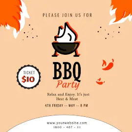 Online Editable BBQ Party Instagram Ad
