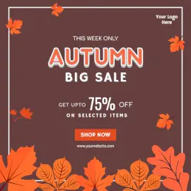 Online Editable Autumn Sale Social Media Post