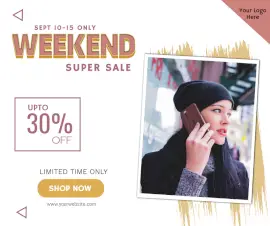 Online Editable Weekend Sale Facebook Post
