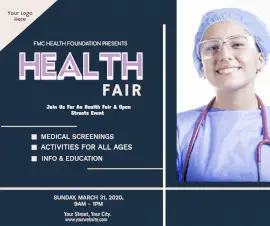 Online Editable Health Fair Facebook Post