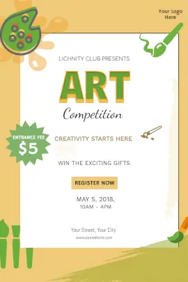 Online Editable Art Competition Poster Pinterest Graphic