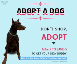 Online Editable Adopt A Dog Facebook Post