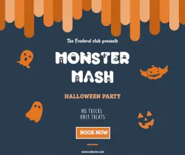 Online Editable Halloween Party Facebook Post