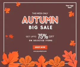 Online Editable Autumn Sale Facebook Post