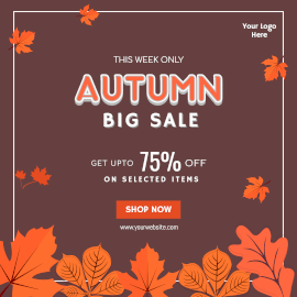 Online Editable Autumn Sale Instagram Ad