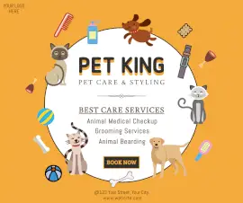 Online Editable Pet Care Promotion Facebook Post