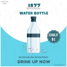 Online Editable Jazz Water Bottle Instagram Ad