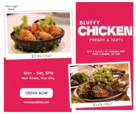 Online Editable Bluffy Chicken Outlet Promotion Facebook Post