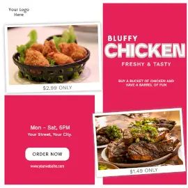 Online Editable Bluffy Chicken Outlet Promotion Instagram Ad