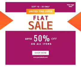Online Editable Flat Sale Offers Facebook Post