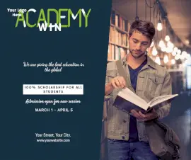 Online Editable Win Academy Promotion Facebook Post