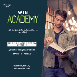 Online Editable Win Academy Promotion Instagram Ad