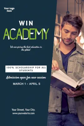 Online Editable Win Academy Promotion Pinterest Graphic
