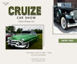 Online Editable Car Show Facebook Post