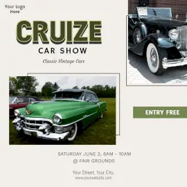 Online Editable Vintage Car Show Instagram Ad