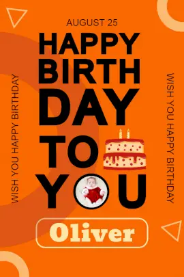 Online Editable Birthday Wishes With Photomask Pinterest Graphic