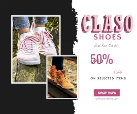 Online Editable Special Offers on Claso Shoes Facebook Post