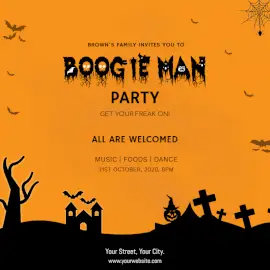Online Editable Boogieman Party Social Media Post