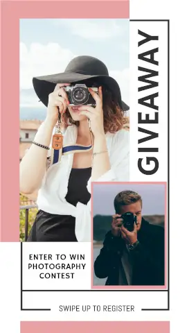 Online Editable Swipe Up Instagram Photography Contest Register Story Design