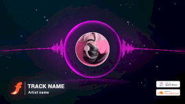Online Editable Purple Spectrum form Disk Music Audiogram