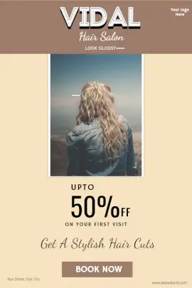 Online Editable Special Deals on Hair Styling Pinterest Graphic