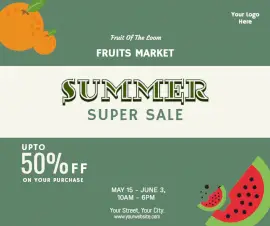 Online Editable Summer Sale On Fruits Facebook Post