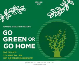 Online Editable Go Green Campaign Facebook Post