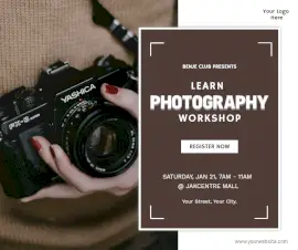 Online Editable Photography Workshop Facebook Post