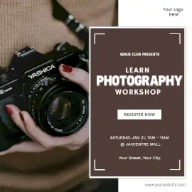 Online Editable Photography Workshop Instagram Ad